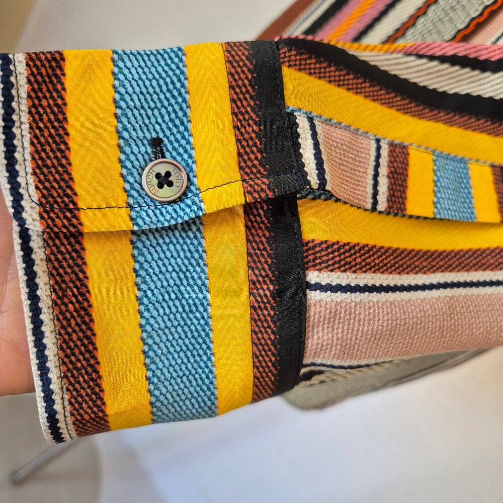 Tory Burch Silk Multicolor Striped Button-Up Shir… - image 5